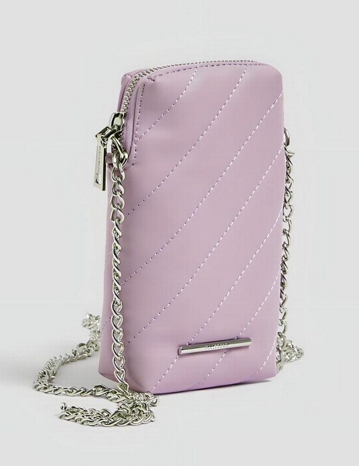 Pull&Bear Sıfır. Zincir Detaylı Pastel Pembe Kadın Çanta - Görsel 2