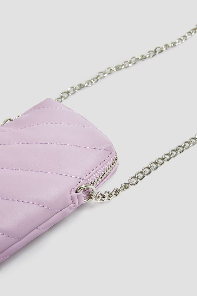 Pull&Bear Sıfır. Zincir Detaylı Pastel Pembe Kadın Çanta - Görsel 4