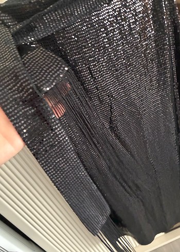 Siyah Drapeli Uzun Kadın Etek - Görsel 4