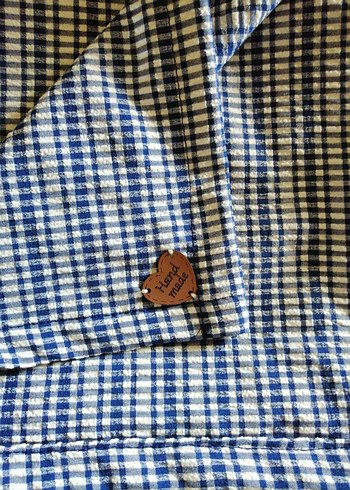 Koyu Mavi Kareli Masa Örtüsü - Görsel 2