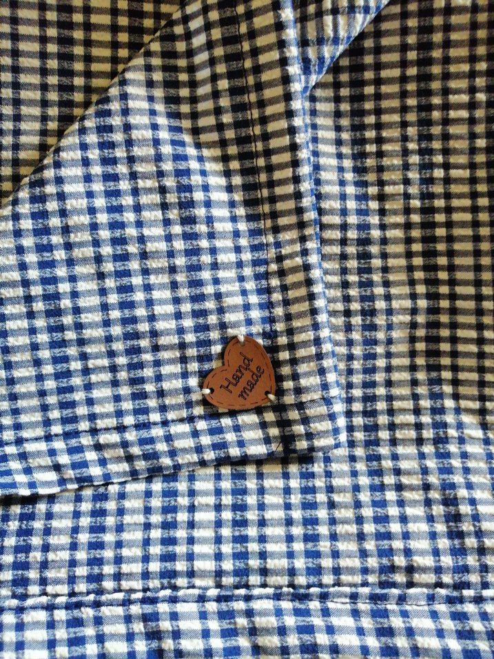 Koyu Mavi Kareli Masa Örtüsü - Görsel 2