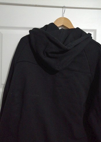 Siyah Kapüşonlu Fermuarlı hoodie - Görsel 2