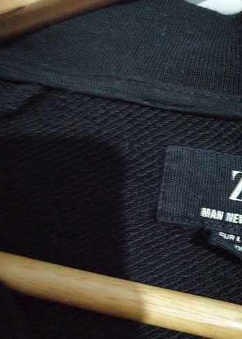 Siyah Kapüşonlu Fermuarlı hoodie - Görsel 4