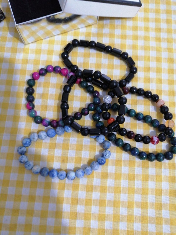 Çok Renkli doğaltaş  Bileklik - Görsel 2