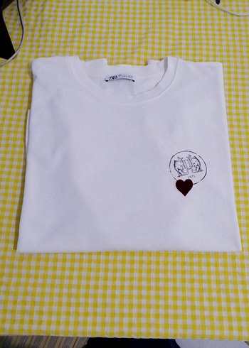 Beyaz Baskılı Kadın Tişört - Görsel 5