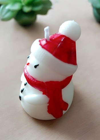 Kırmızı Şapkalı Beyaz Kar Adam Figür - Görsel 5