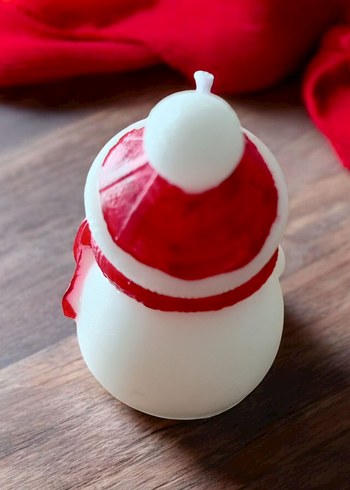 Kırmızı Şapkalı Beyaz Kar Adam Figür - Görsel 6