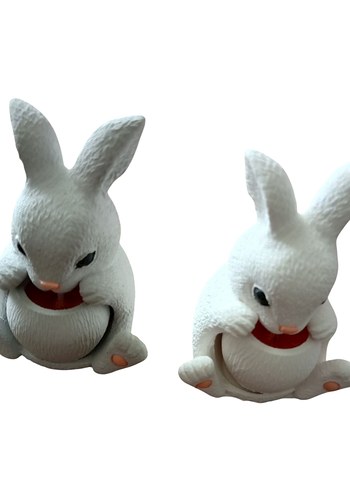 Beyaz ve Gri Tavşan Mum - Görsel 4