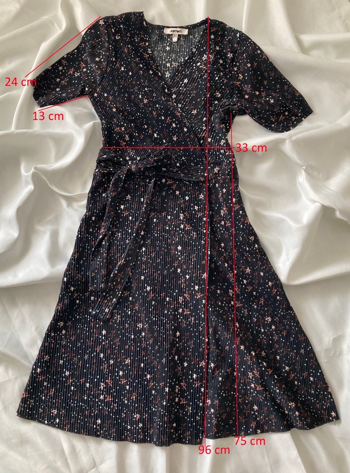 Koton Siyah Yıldız Desenli Elbise - Görsel 2