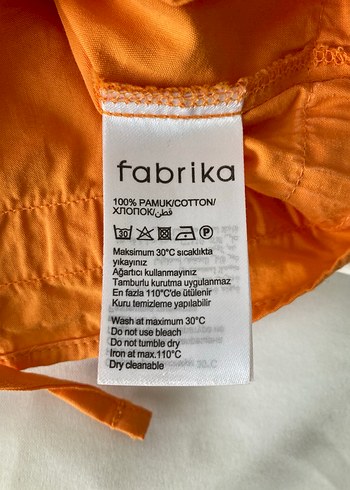 Fabrika Turuncu %100 Pamuk Salaş Mini Bluz - Görsel 5