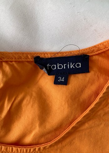 Fabrika Turuncu %100 Pamuk Salaş Mini Bluz - Görsel 4
