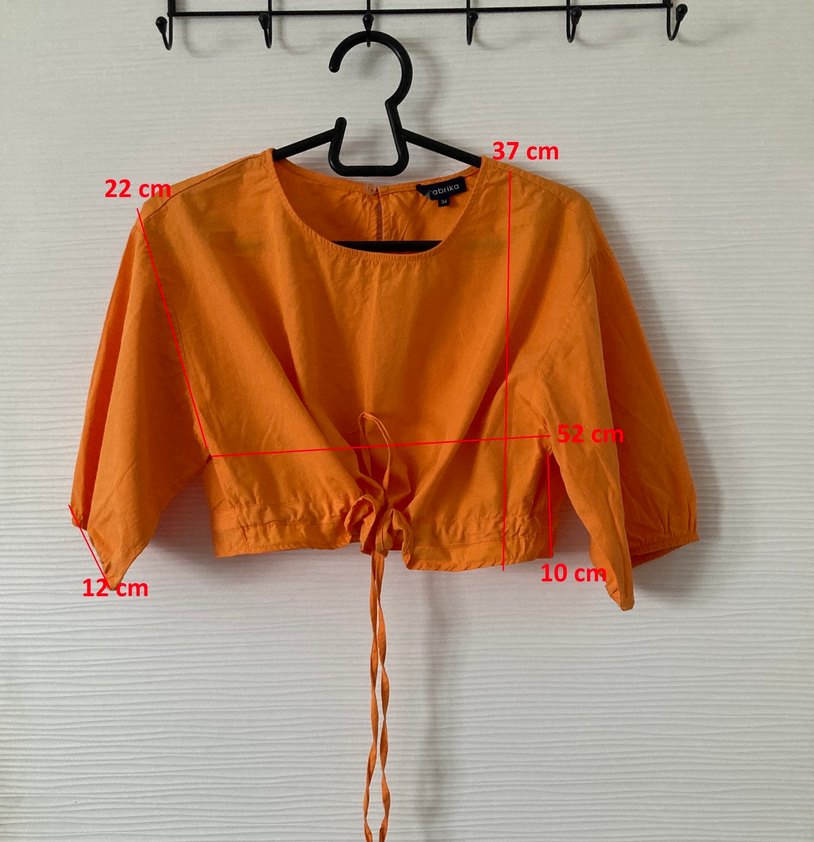 Fabrika Turuncu %100 Pamuk Salaş Mini Bluz - Görsel 2