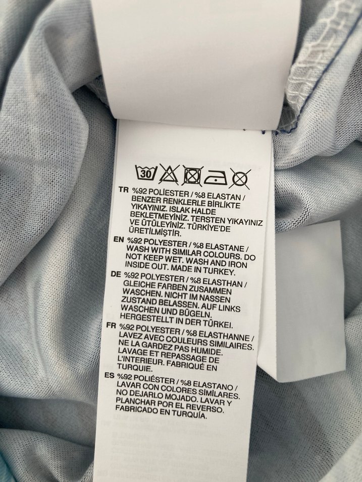 Trendyol Kadın Mavi Batik Desenli Uzun Kollu Elbise - Görsel 4