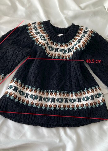 Bohem Siyah Desenli Örgü Kadın Kazak - Görsel 3