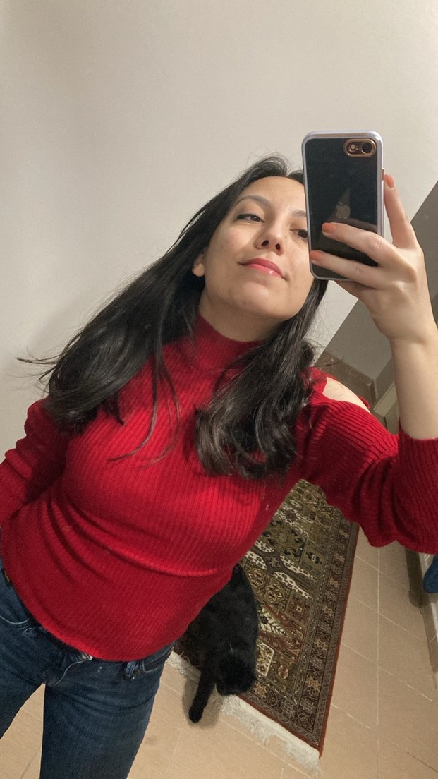 Koton Kırmızı Yarım Balıkçı Yaka Pencere Detaylı Kadın Triko - Görsel 5