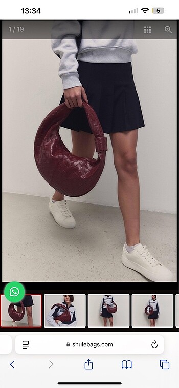 Örgü model Bordo Omuz Çantası