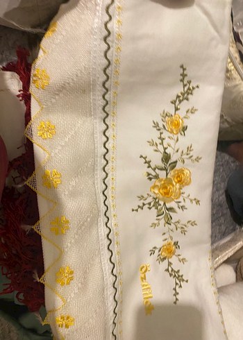 Nakışlı Beyaz Havlu - Görsel 3