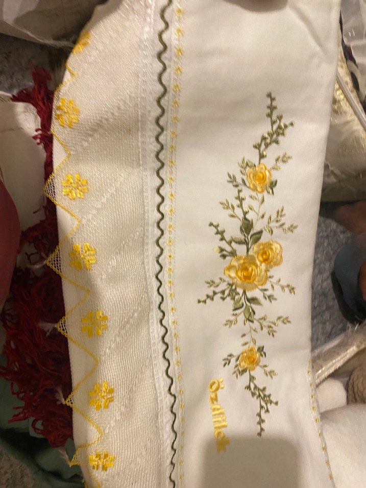 Nakışlı Beyaz Havlu - Görsel 3