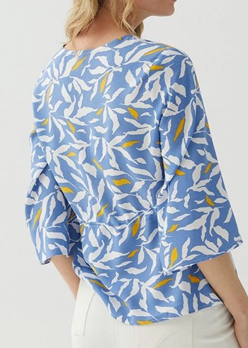 Selen V Yaka Mavi Kadın Bluz - Görsel 2