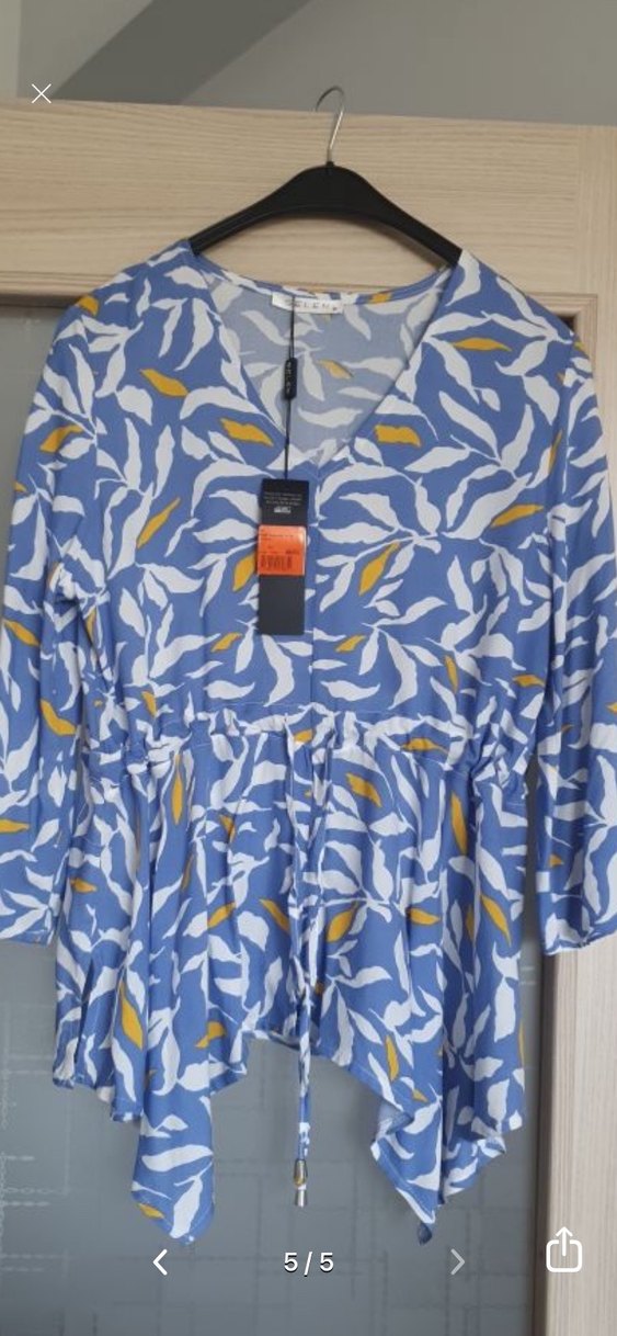 Selen V Yaka Mavi Kadın Bluz - Görsel 3