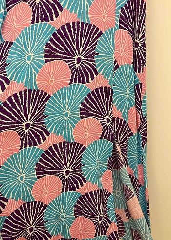 Düğmeli V Yaka Bohem elbise - Görsel 4