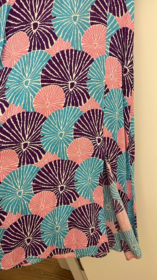 Düğmeli V Yaka Bohem elbise - Görsel 4