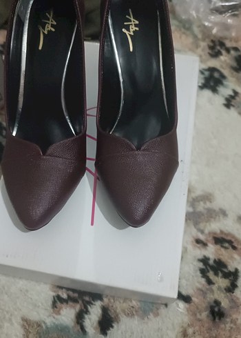 Bordo Deri Stiletto Klasik Kadın Ayakkabı - Görsel 2