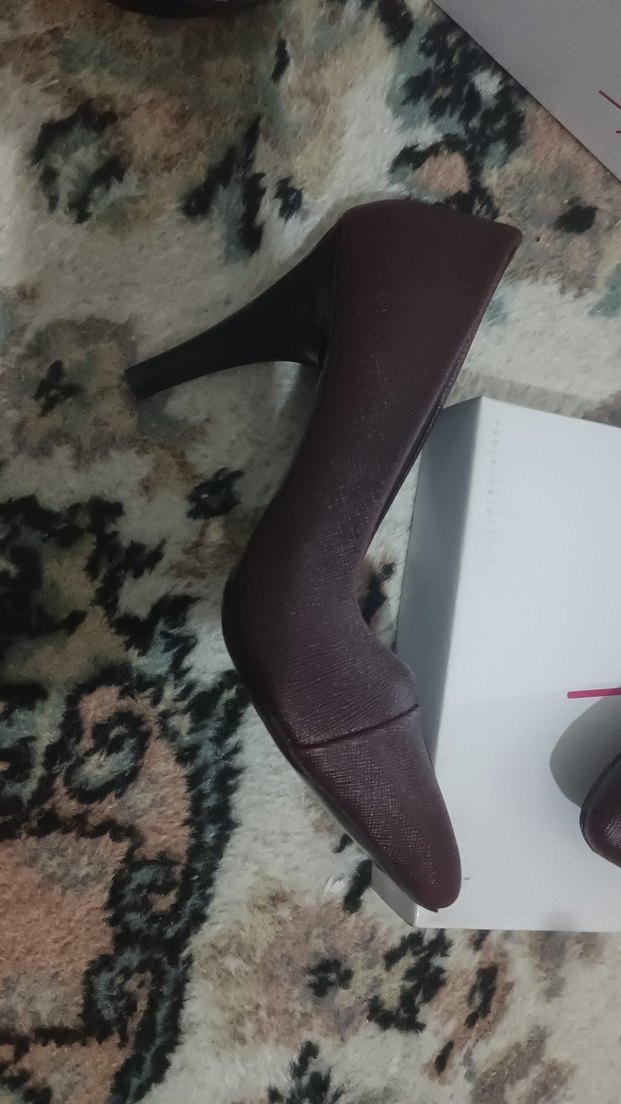 Bordo Deri Stiletto Klasik Kadın Ayakkabı - Görsel 3
