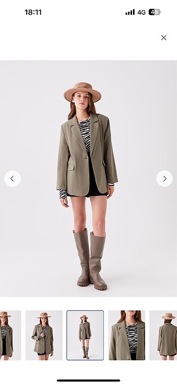 m Beden Haki blazer ceket