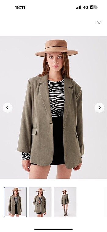 Haki blazer ceket