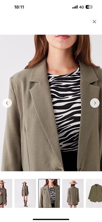 m Beden haki Renk Haki blazer ceket