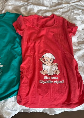 Rahat Kesim Baskılı Hamile Tişörtü - Görsel 4