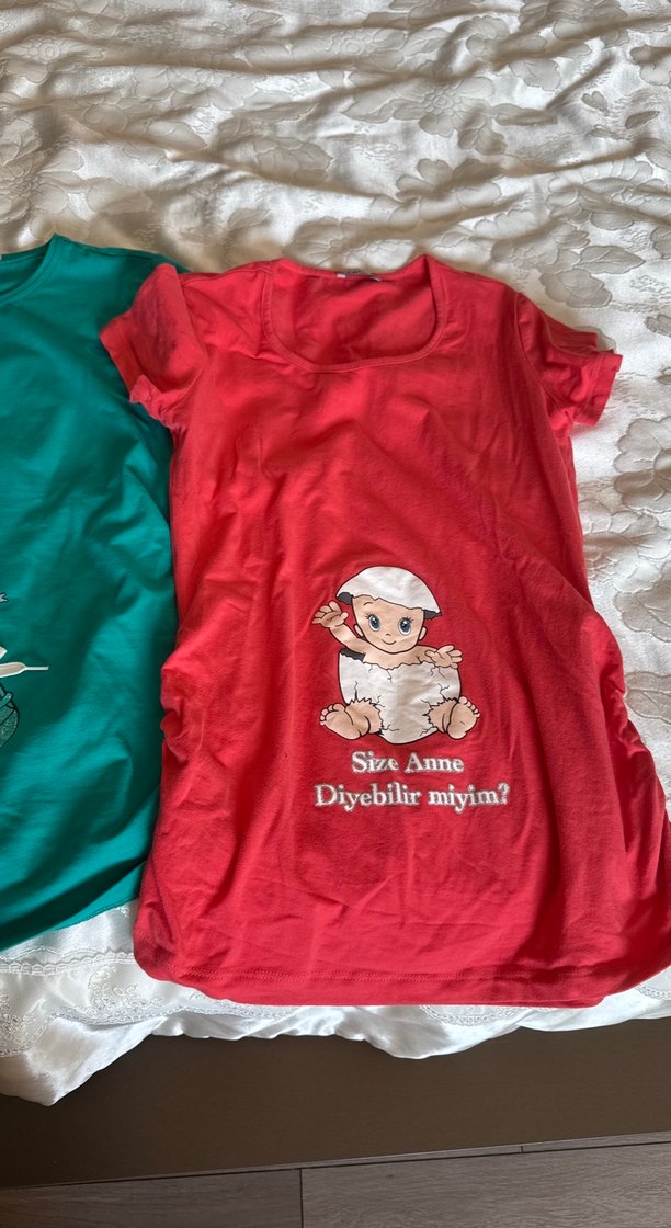 Rahat Kesim Baskılı Hamile Tişörtü - Görsel 4