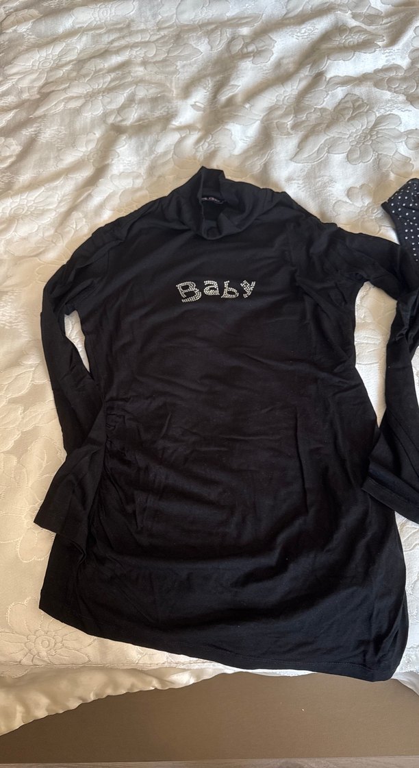 1 adet siyah boğazlı body, 1 adet tunik - Görsel 2