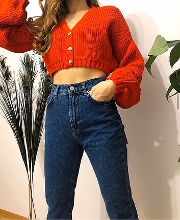 Örme crop hırka ????