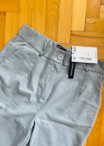 Gri beli lastikli Kumaş Pantolon