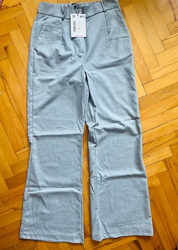 Diğer Gri beli lastikli Kumaş Pantolon