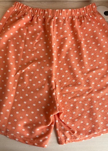 Puantiyeli Turuncu Midi Şort - Görsel 2