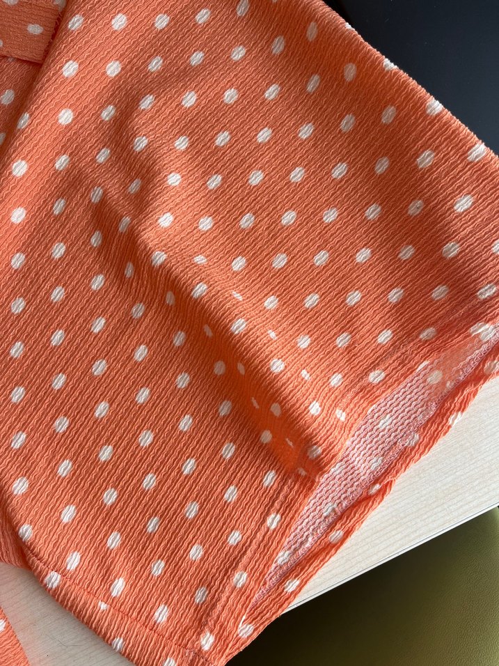 Puantiyeli Turuncu Midi Şort - Görsel 3