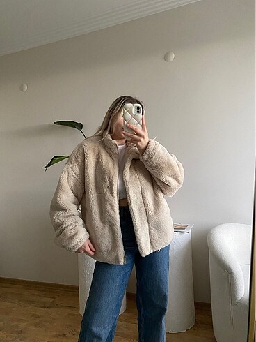 Krem Peluş Ceket
