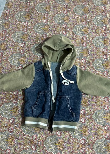 Diğer Gri Kapüşonlu Erkek Çocuk Denim Ceket