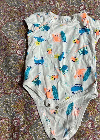 Renkli Baskılı Kısa Kollu Bebek Body - Görsel 2