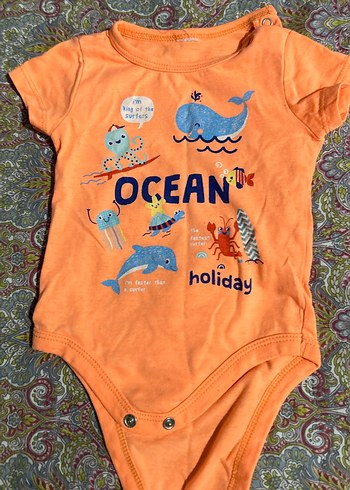 Renkli Baskılı Kısa Kollu Bebek Body - Görsel 3