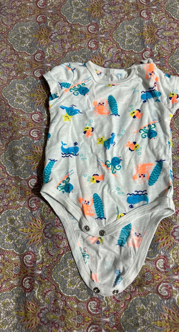 Renkli Baskılı Kısa Kollu Bebek Body - Görsel 2