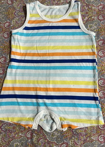 Çok Renkli Erkek Bebek Askılı Tulum