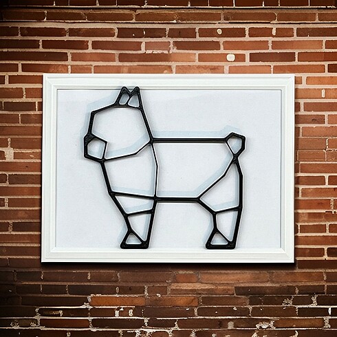 2D Origami French Bulldog Tablo