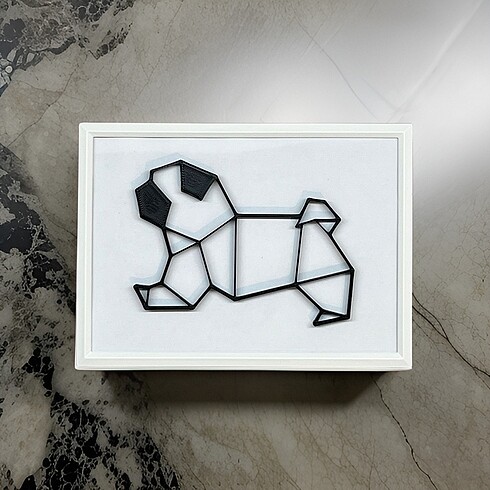 2D Origami Pug Tablo