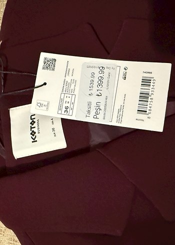 36 Beden bordo Renk Geniş Yaka Düğmeli Bordo Yelek