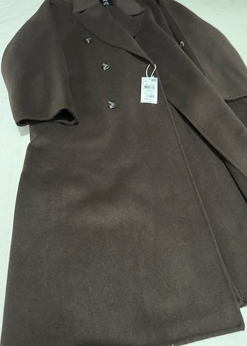 l Beden kahverengi Renk El yapımı oversize yün palto