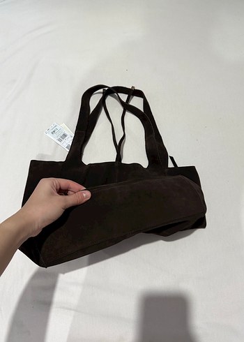  Beden kahverengi Renk Süet Shopper Çanta